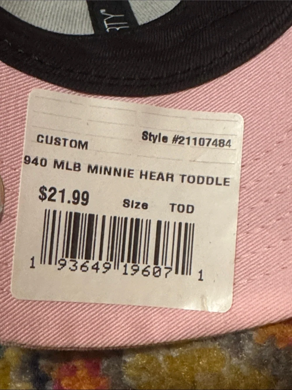 New Era Toddler Pink & Cream Detroit D Cap with Minnie Accent